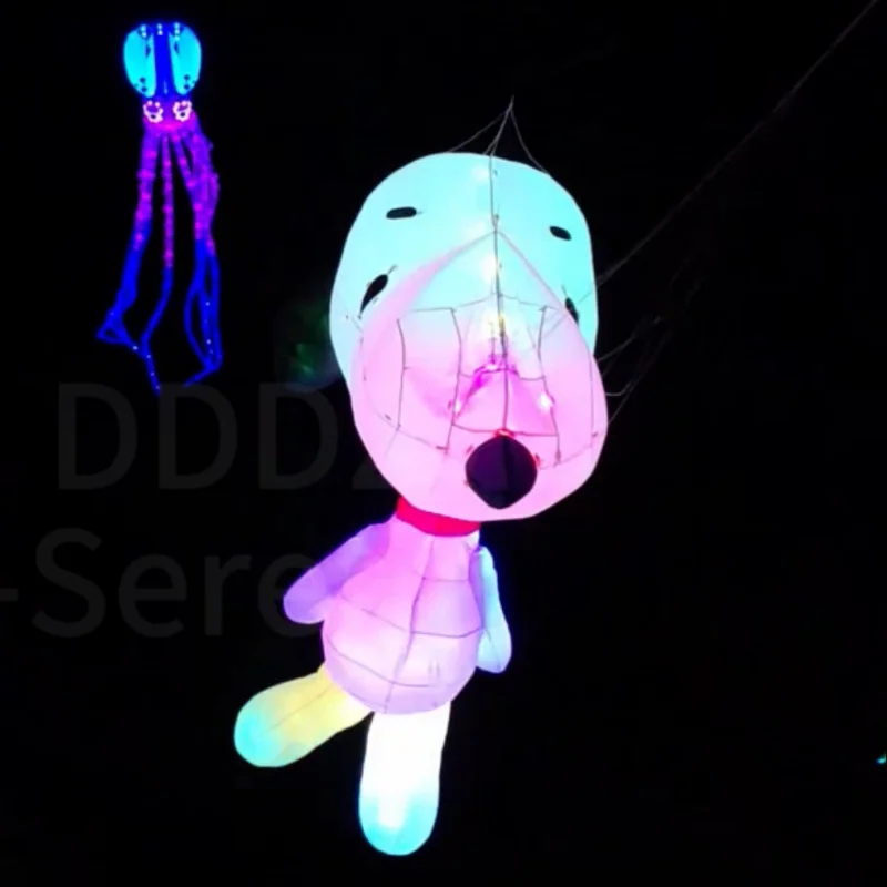 DDDZ 5M LED dog night kite and NO LED 5m dog kite 40D Ripstop Nylon Line Laundry Pendant Large soft Inflatable night show kite