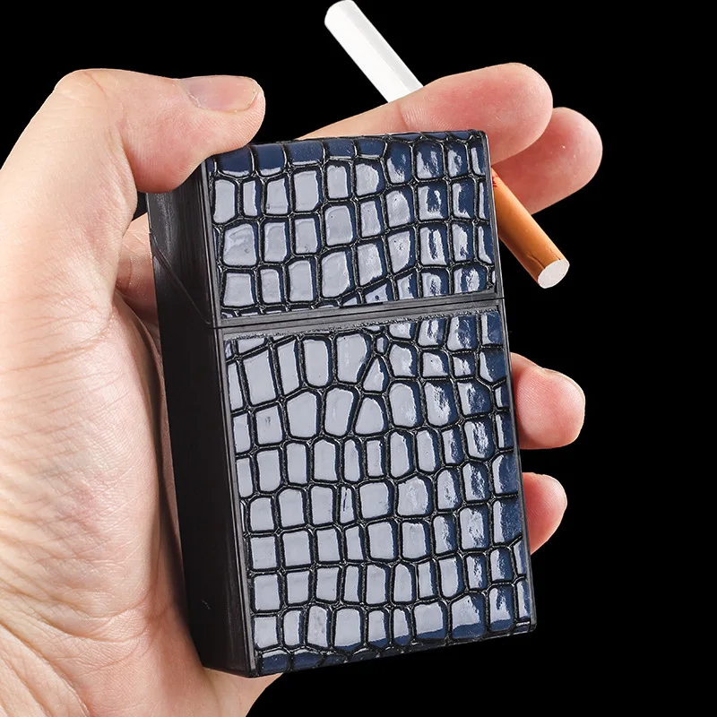 Personal Imitation Snake Pattern Cigarette Case Automatic Flap Eco-friendly Plastic Tobacco Holder Pocket Box Cigarette Case