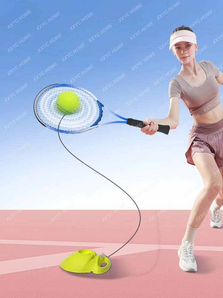 Tennis Rebound Trainer Single Strap Line Tennis Rackets Fixed Pingpong Practicing Device