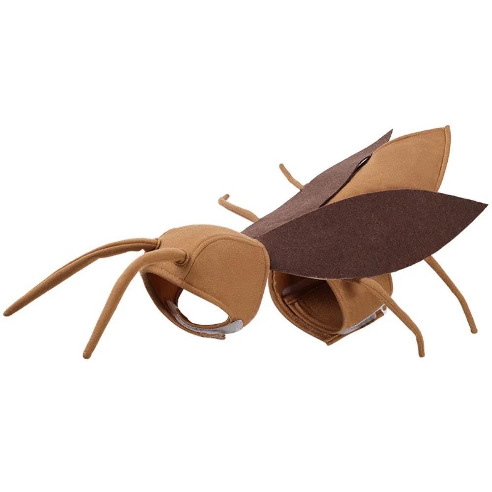 Disfraz de cucaracha de gato transpirable, traje de Cosplay de perro ajustable realista, alas de cucaracha y antena decorativa