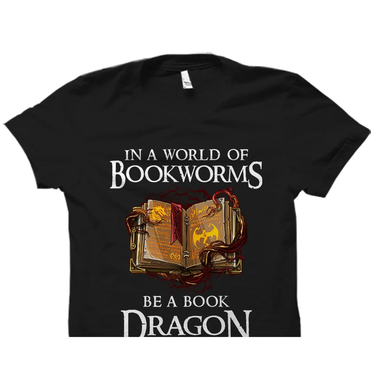 In A World Of Bookworms Be Book Dragon T Shirt Funny Lover for Readers Bookworm Fantasy  vintage Washed Soft Slightly Stylish