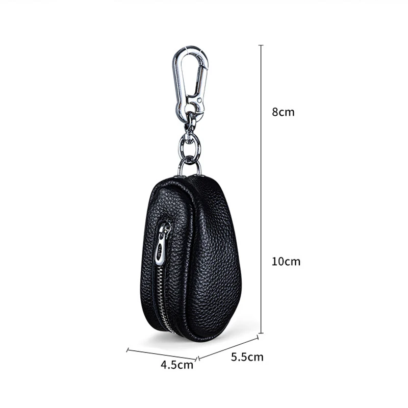 Car Key Wallets Leather Coin Purse Zipper Pocket Door Keys Storage Change Bag with Keyring Mini Portable Multi-function Unisex