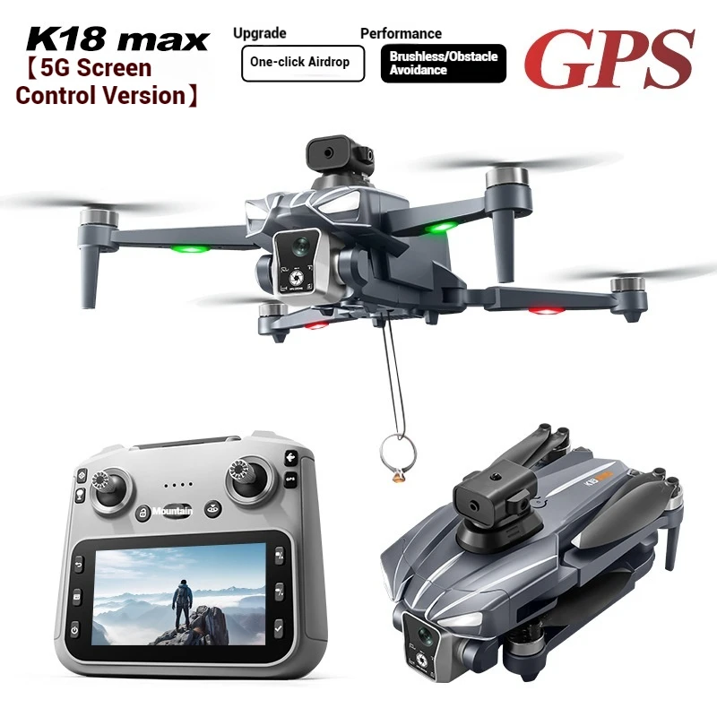 

K18max High Definition Image Transmission Gps Drone With Screen Remote Controller Brushless Aerial Photography Rc Plane