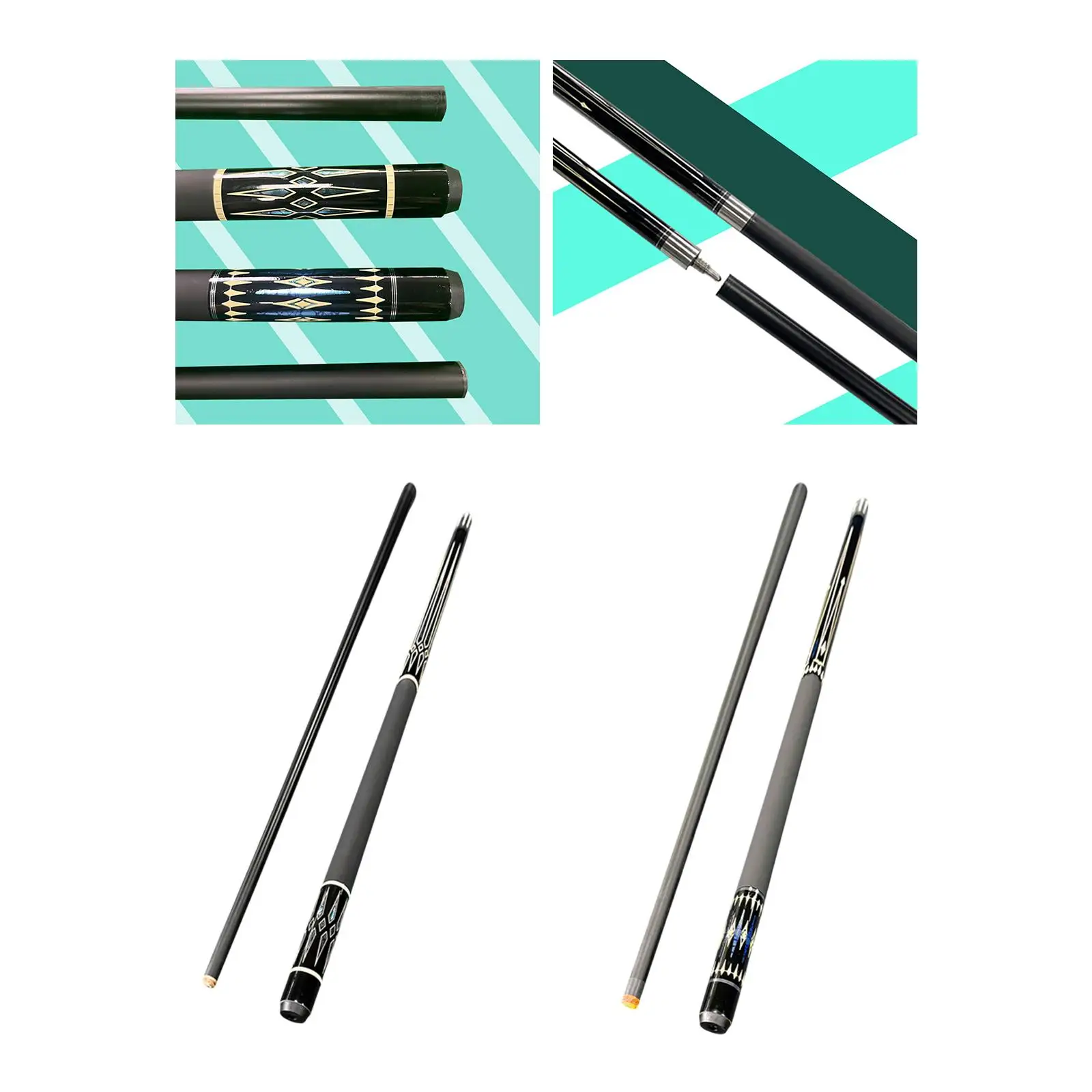 

Pool Cue Two Section 13mm Tip Segmented Snooker Cue for Home Bar Beginners