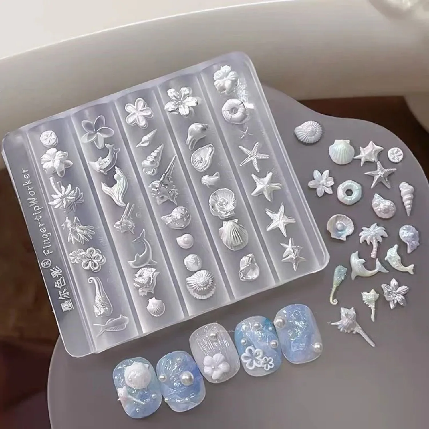Creativity 3D Heart Star Pentagram Silicone Nail Mold DIY Nail Art Decoration Transparent Manicure Template For Nail Charm