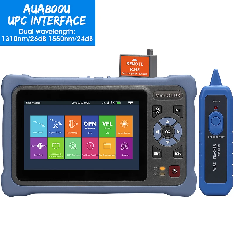 MINI OTDR 1310/1550nm 26/24dB Glasvezel Reflectometer Touchscreen VFL OLS OPM Event Kaart Ethernet kabel Tester Dubbele golflengte