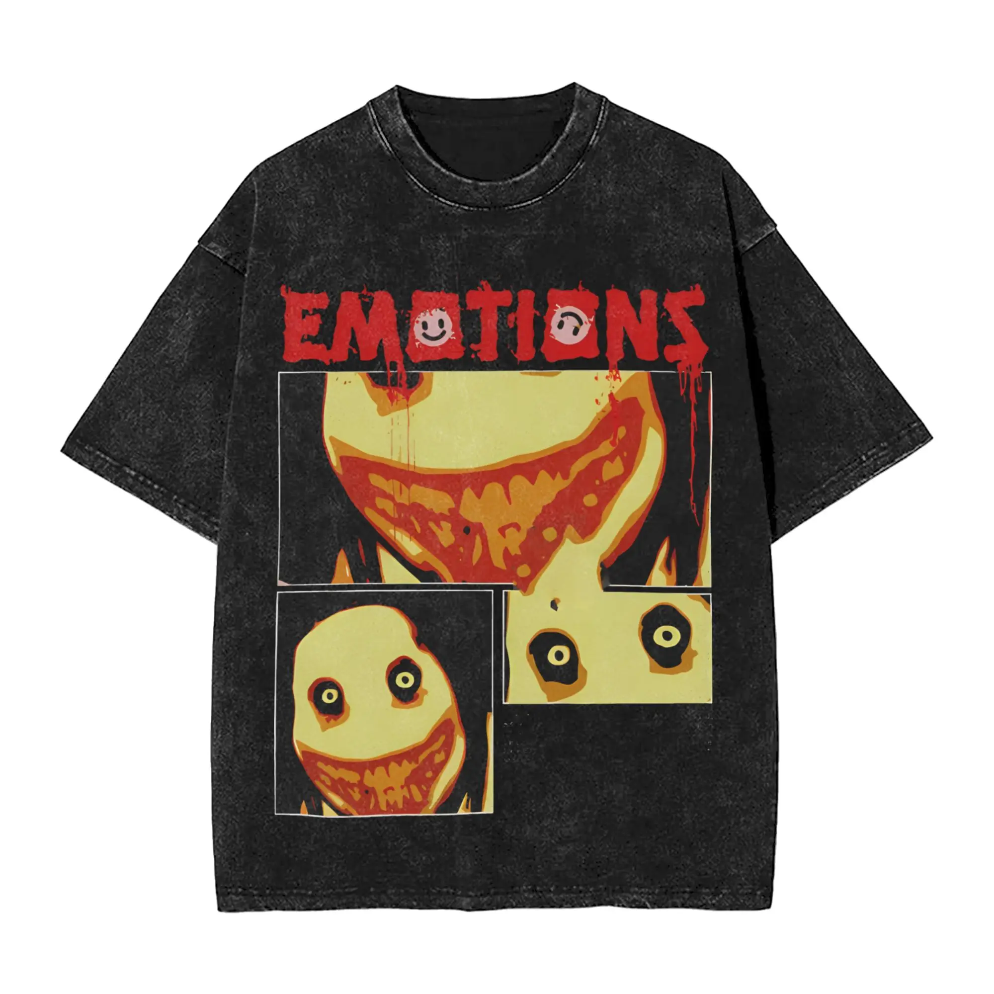 Jeff the Killers   Washed T Shirt Man  Y2K Retro Casual T-Shirts Beach Breathable Novelty Tees Simple Oversized Tops