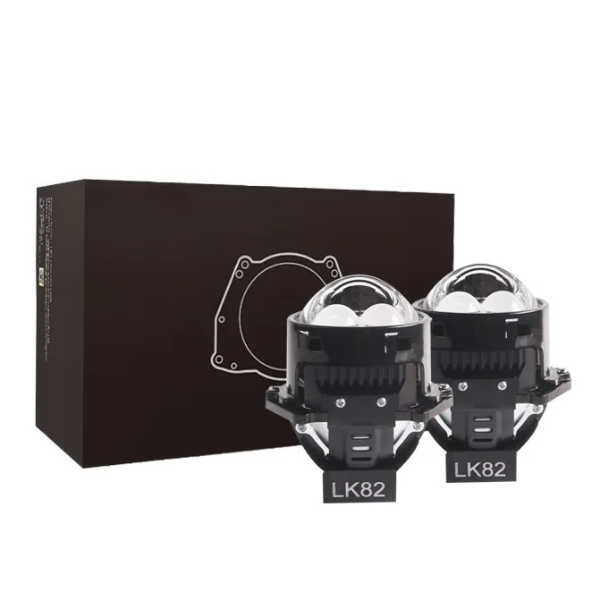 

LK82 High Bright Dual Direct Beam Bi LED Projector Lens 150W Super Focus Car Headlight Retrofit High Low Beam Driving Lamp Kit
