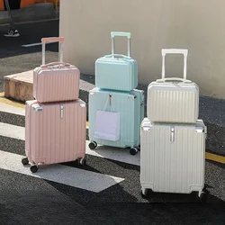 18-Inch mother and child suitcase, small boarding bag, suitcase, light trolley case, student aircraft password case, small.