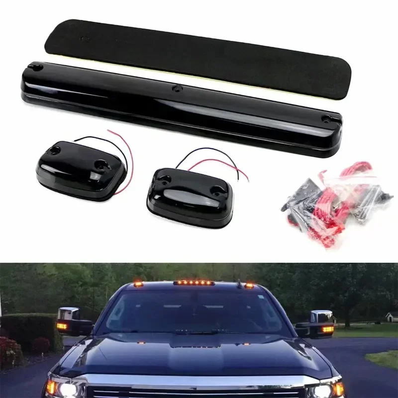 

For Universal Pickup Truck SUV 4x4 Roof Rack light Amber LED For Chevrolet GMC 2007-2013 Cab Roof Top Marker Lights Dome lamps