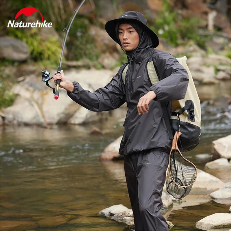 Naturehike Split Type Multifunctional Raincoat Portable Hiking Folding Adult Jacket For Outdoor Cycling Fishing Man/Woman