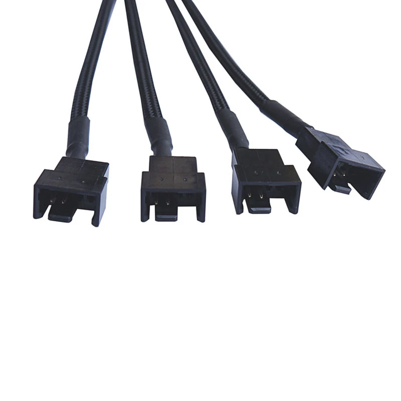 Large D port to small 4PIN or small 3PIN hub one-two-one-three-one-four fan extension wire transfer line full speed power supply