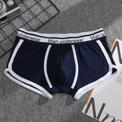 4pc Men Underwear Boxers Cotton Men Panties Breathable Solid Boxershorts Male Mid Waist Underpants Trend Man Shorts Homme Shorts