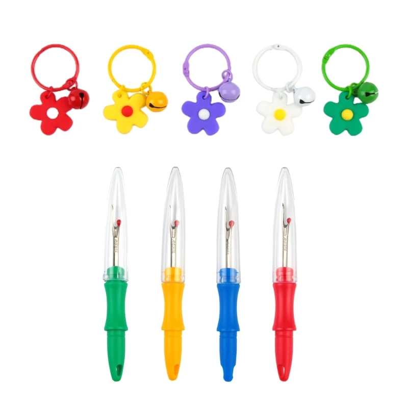 Seam Rippers Ergonomic Thread Remover Tool Large-Stitch Rippers with Flower Keychain Seam Thread Remover for Crafting Dropship