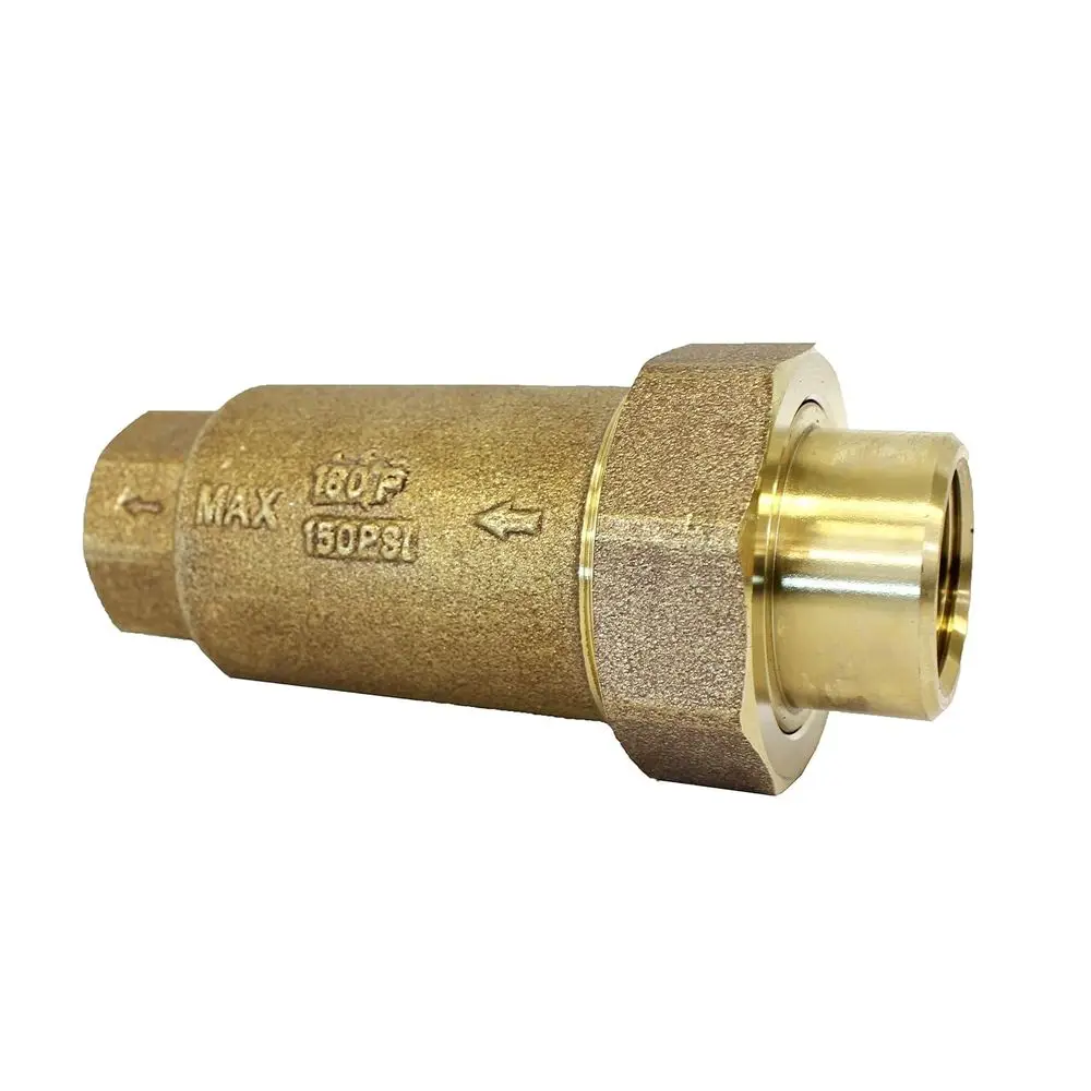 

3/4 Inch Dual Check Valve with Spring-Loaded Brass, NPT Connections, for Water Backflow Prevention in RVs, Hoses, and Outdoor Fa