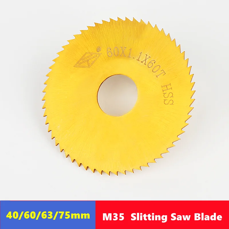 40/60/63/75mm Slitting & Slotting Saw Blade M35 HSS Steel Circular Cutting Disc for CNC Slitting Machine Metal Steel PVC Cutting