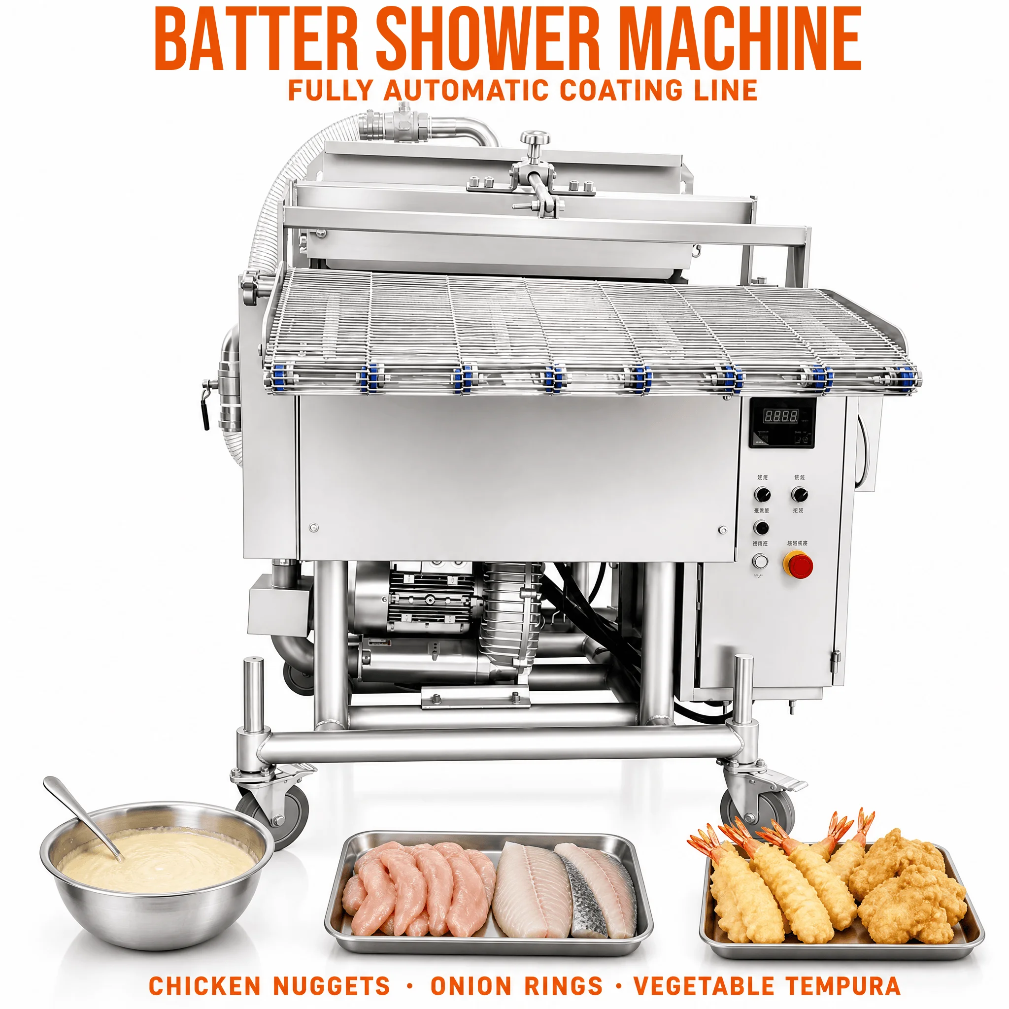 Automatic Batter Applicator Machine With Circulation System For Fried Food Breading Coating Processing Line Equipment
