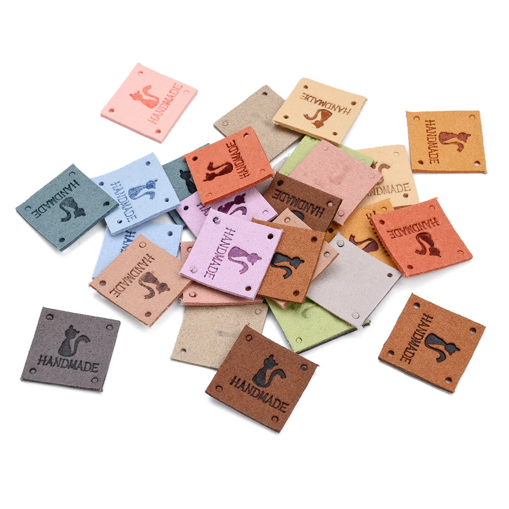 

iYOE 20 шт. этикетки из искусственной кожи, маленькие этикетки ручной работы, сделай сам, одежда, шапки, сумки, этикетки ручной работы, швейные бирки, швейные инструменты 25*25 мм
