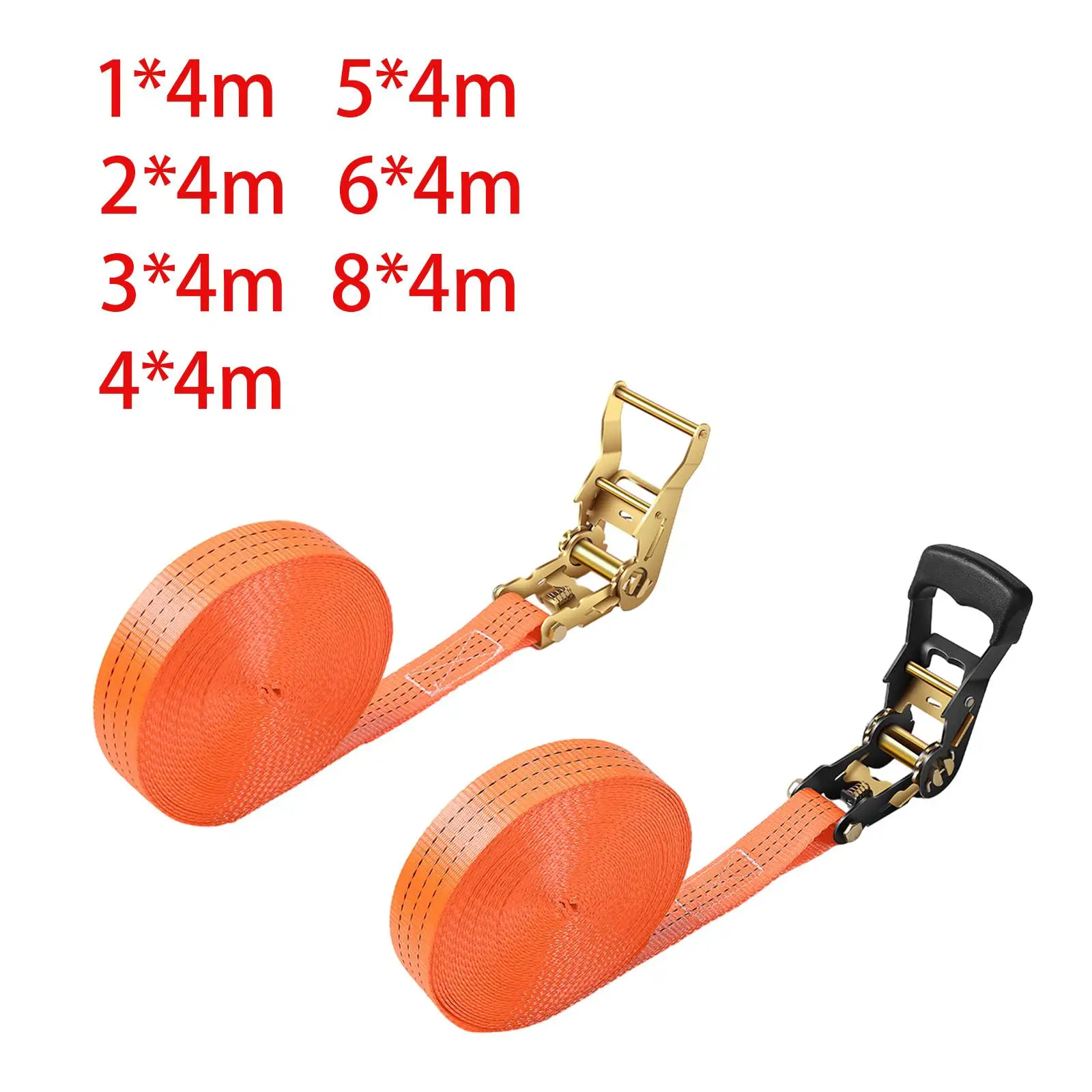 

Cargo Ratchet Straps Tie Down Straps Orange Width 4cm Versatile Labor Saving Spring Designed Accessory Sturdy for Luggage Fixing