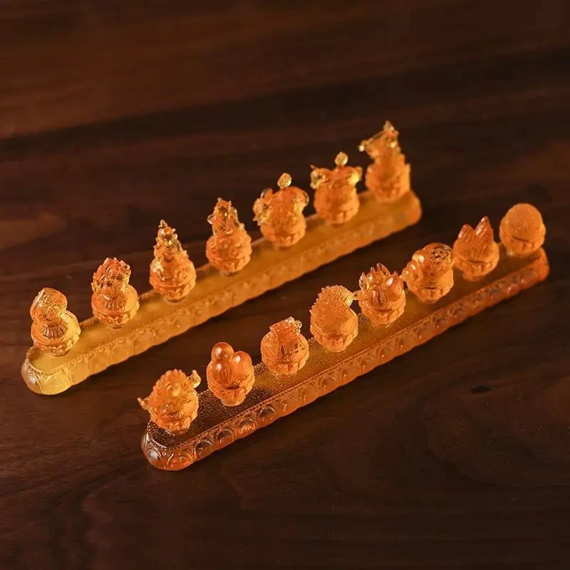 Continuous Light Buddha Hall Resin Auspicious Lamp Ornament Household Chinese Buddhist Utensils and Supplies Decorations