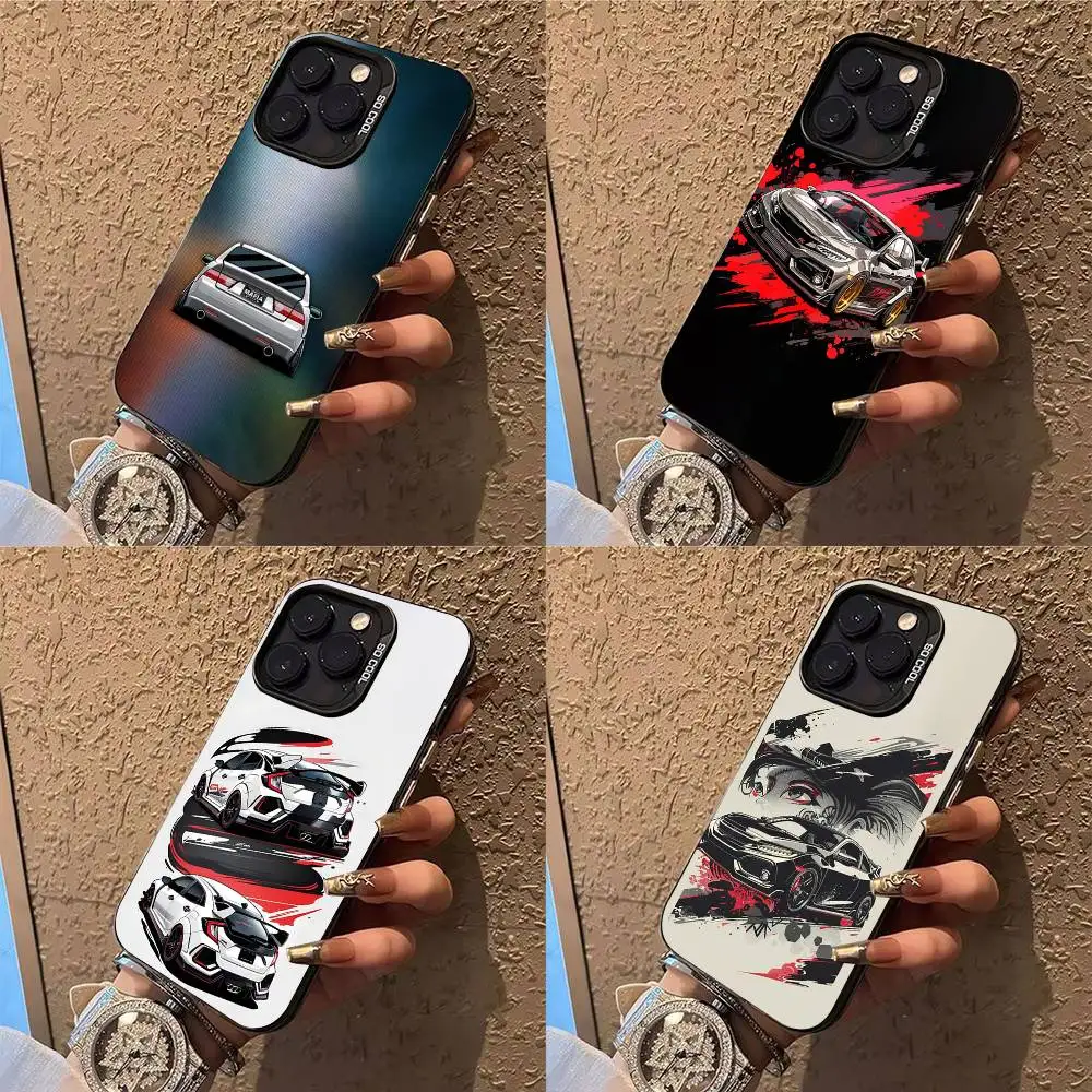 

JDM Type R Civic Sport Phone Case For iPhone 17,16,15,14,13,12,X,8,Pro,Max,Plus,E,SE4,Air,Mini IMD Matte Black