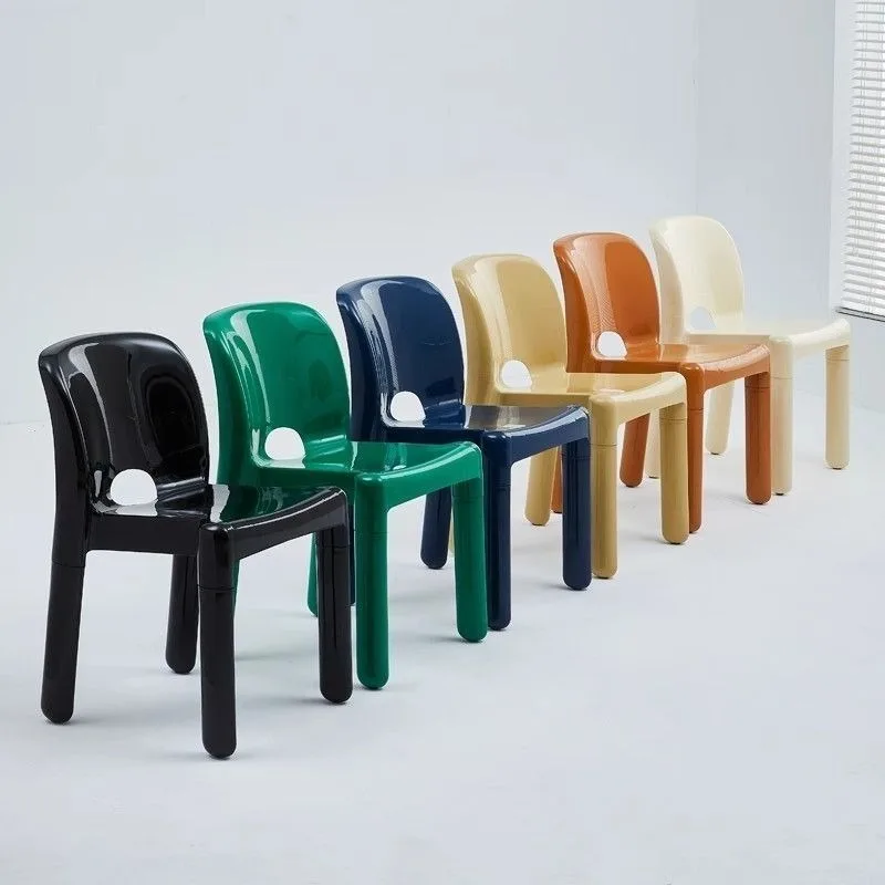 Multifunctional Stackable PP Chair Retro Style Ergonomic Design Modern Minimalist Space-Saving for Living Room Bedroom Home Use