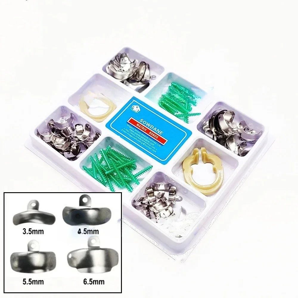 

80pcs New Dentals Sectional Contoureds Metal Matrices Wedges set with M4 Silicon Adaptives Wedges with Ring