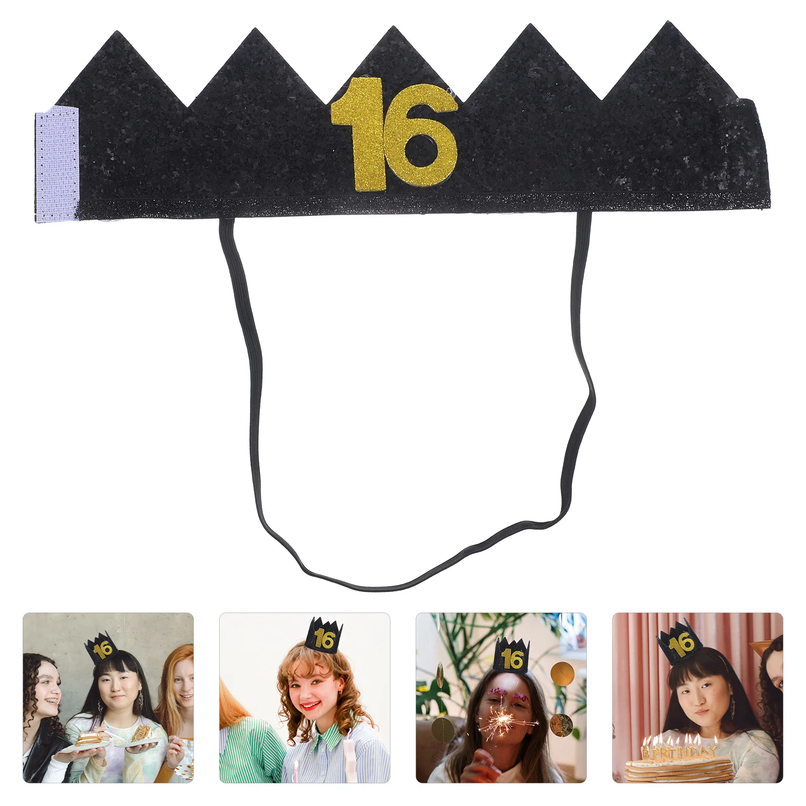 

1Pcs Birthday Crown Hat Strong Firm Non-Fading Colorful Party Supply Ideal for Celebration Events Portable Compact Decorative