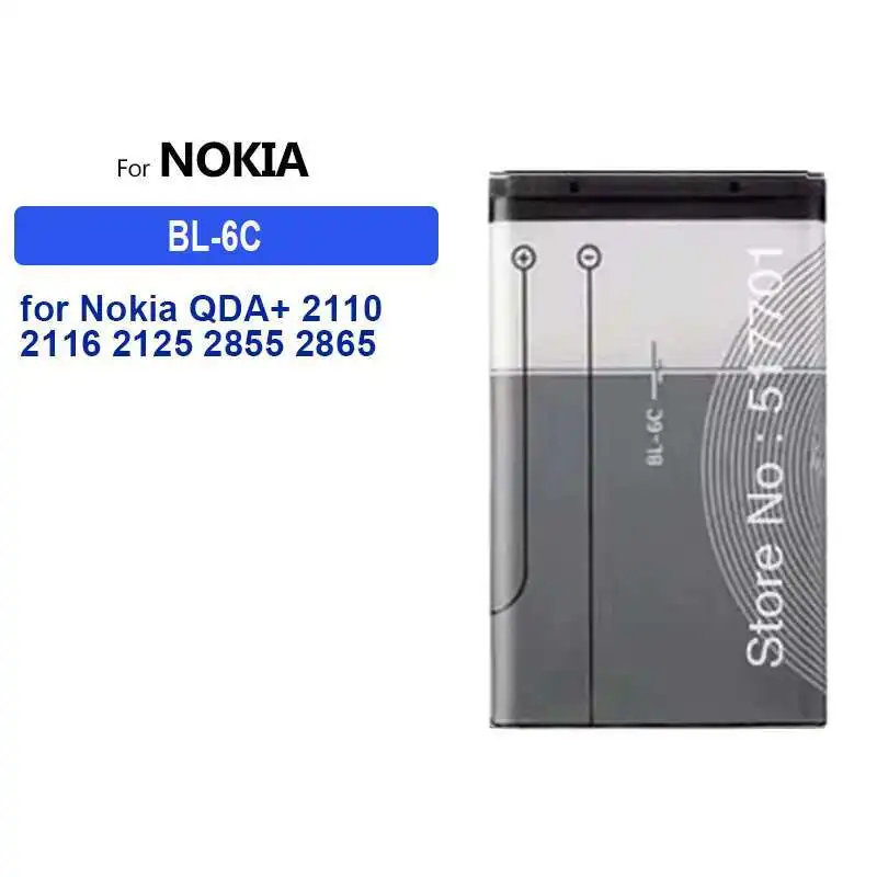 

Safe 1100Mah BL-6C Mobile Phone Battery For Nokia QDA+ 2110 2116 2125 2855 2865 6015I 6016I 6019I 6152 6275 E70 6255