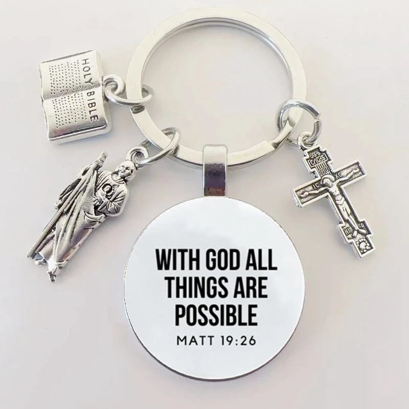 Bible Verses Key Chain Faith Key Chain Bible Quotes Christian Jewelry Friends Women Men Inspirational Gifts