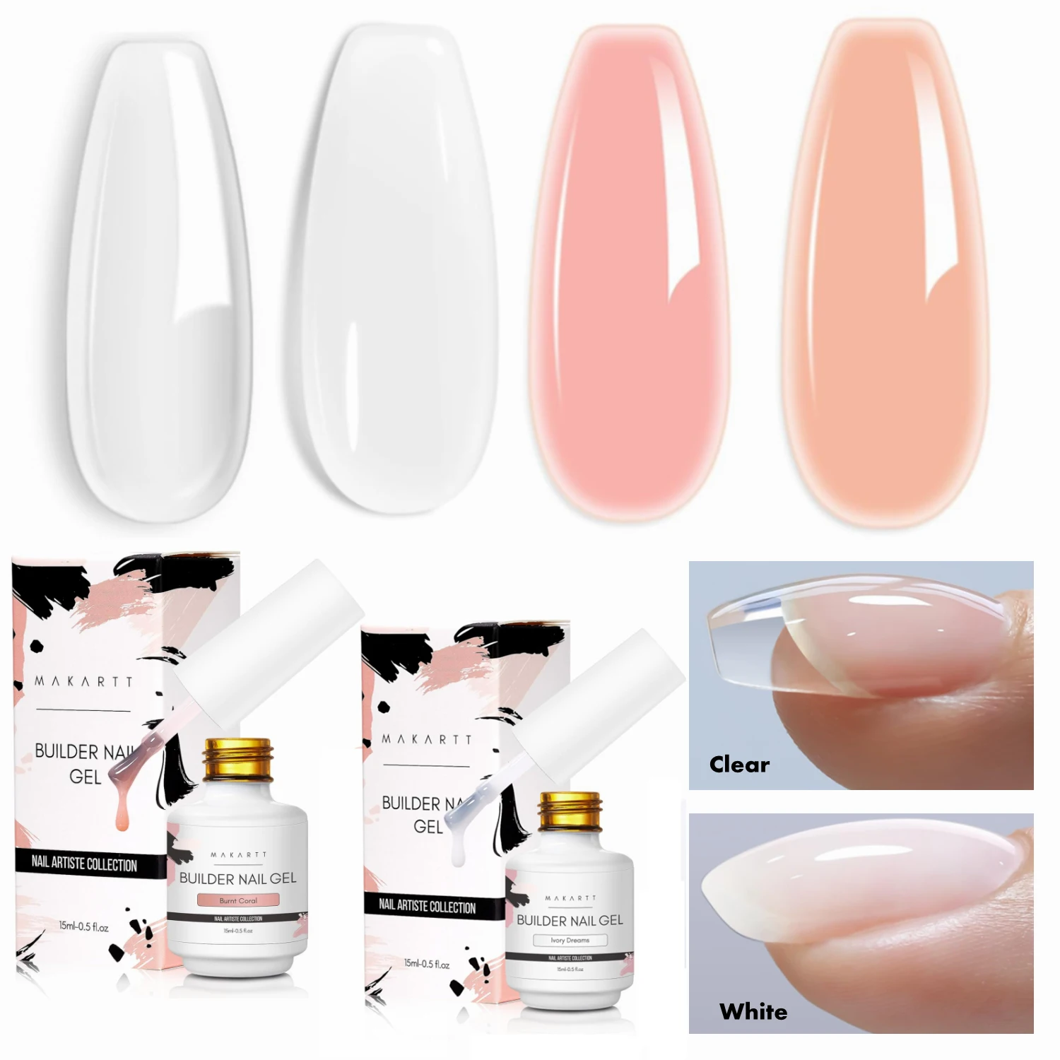 

Builder Nail Gel 15ml 7 in 1 Multifunctional Clear Gel Nail Polish Base Coat Nail Strengthener Gel Nail Extension Hard Gel