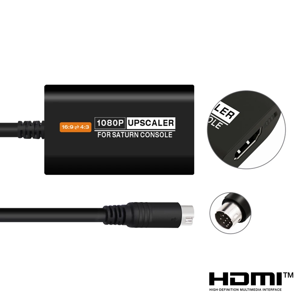 Upskaler HDMI 1080p ™   Adapter do SEGA Saturn z przejściem na format 4:3/16:9, konwerter wejścia S-video do konsoli Satrun. — zdjęcie produktu 4