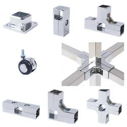 OD 25x25mm Square Tube Kirsite Flower rack Clothes hanger Shelves Connection Fastener Steel Tube Shelf Parts