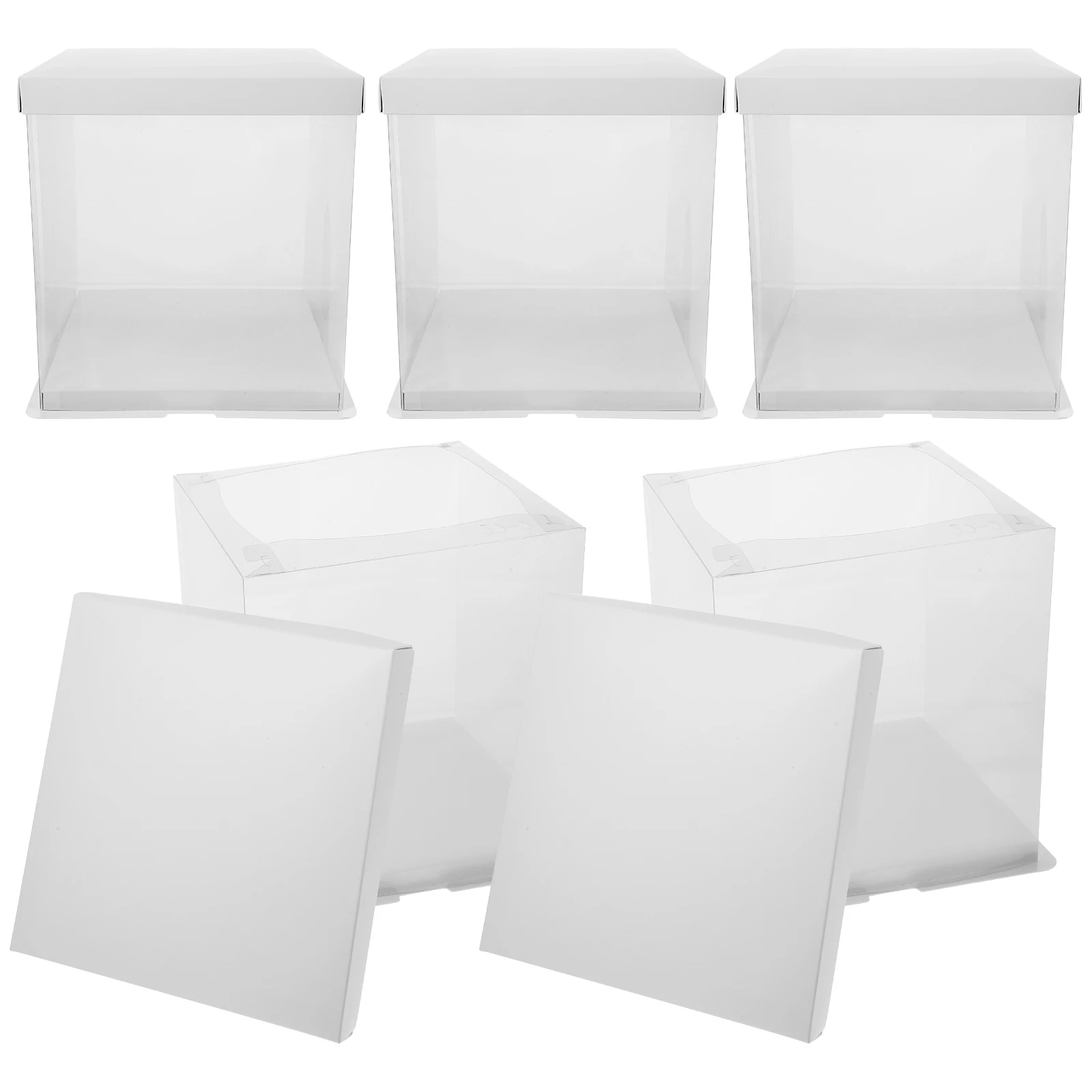 

5 Pcs Cake Box Boxes Clear Birthday Party Small Delicate Plastic Containers Holder