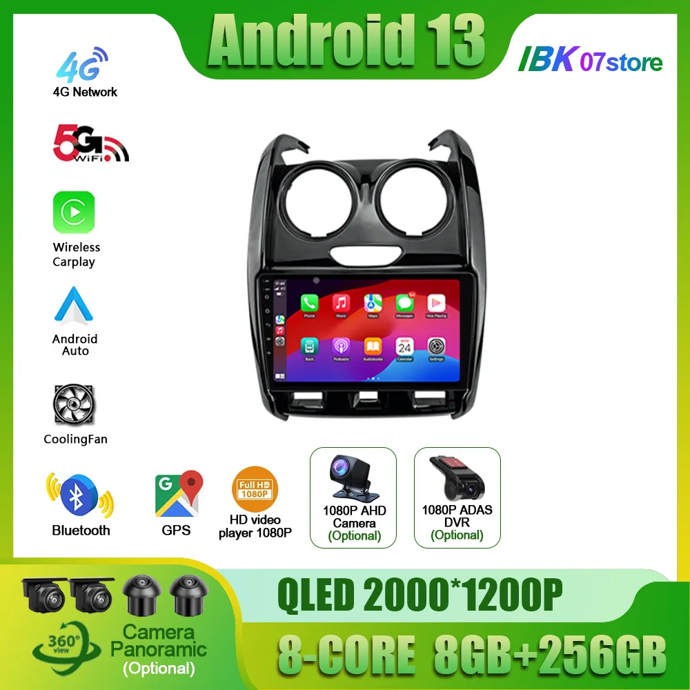 Android 13 Car Radio For Renault Duster 2015-2021 Multimedia Video Player Navigation 4G WIFI GPS Carplay Stereo Autoradio Player