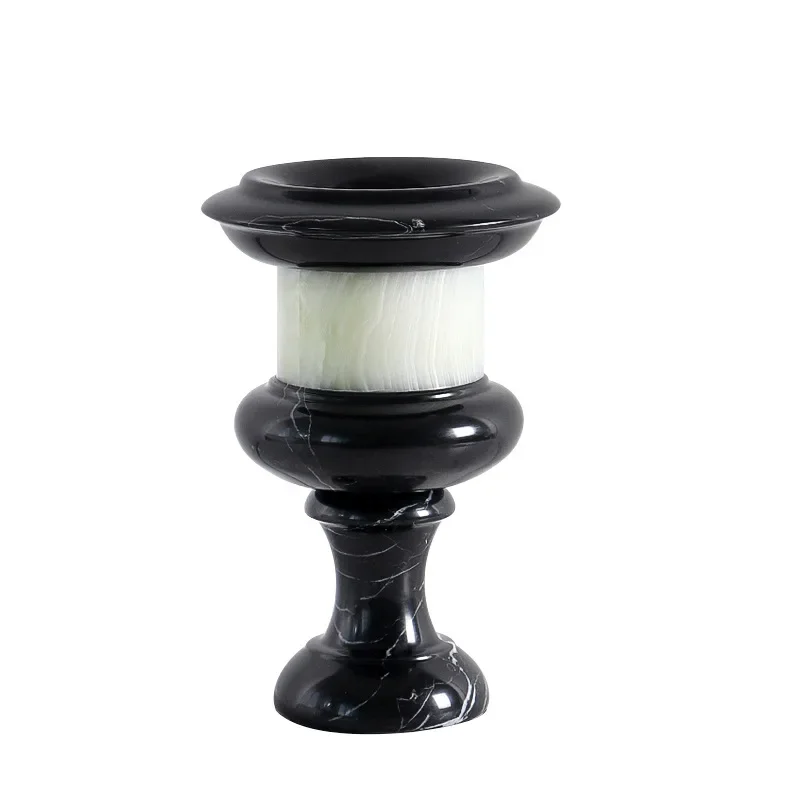 

Medieval wabi sabi minimalist niche modern marble jade vase artistic atmosphere natural material light luxury home