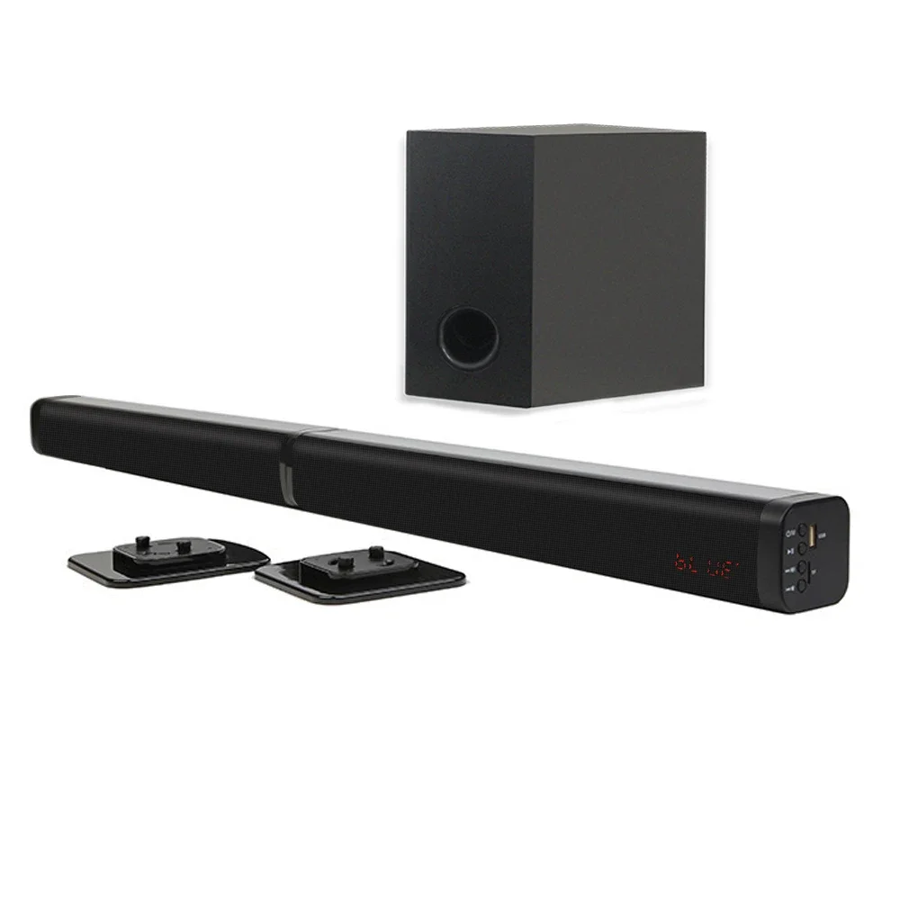 

2.1CH Home TV Wireless Soundbar Detachable BT V5.0 Speaker HiFi 3D Stereo Passive Powerful Subwoofer Support AUX Optical RCA USB