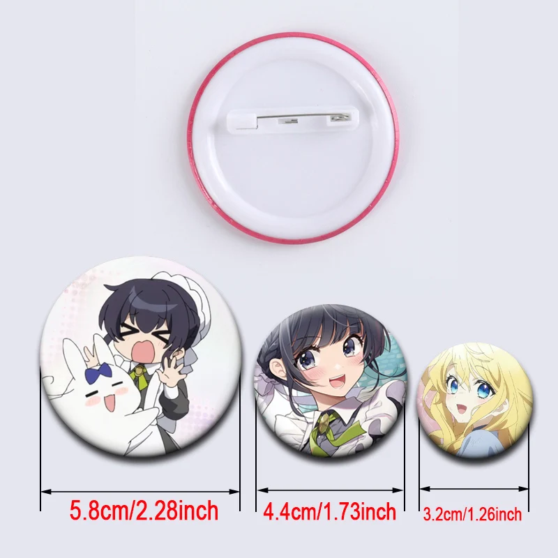 Heroine? Saint? No, I’m Just A Menial Maid (Proudly!) Anime Pins Lila Cartoon Badge Round Brooches for Backpack Accessorys Gifts