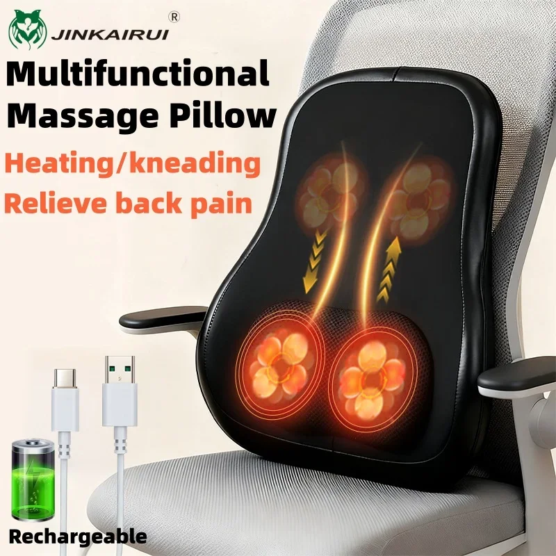 

Jinkairui Multifunctional Waist Back Massager Neck Massage Pillow Hot Compress Kneading Massage Pillow