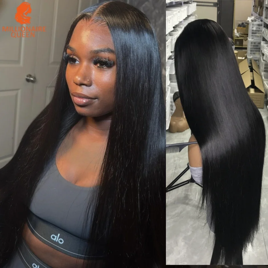 

Millionaire Queen Real HD Lace Frontal Wig Human Hair Glueless Wigs For Women Pre Plucked Remy Straight Lace Frontal Wig