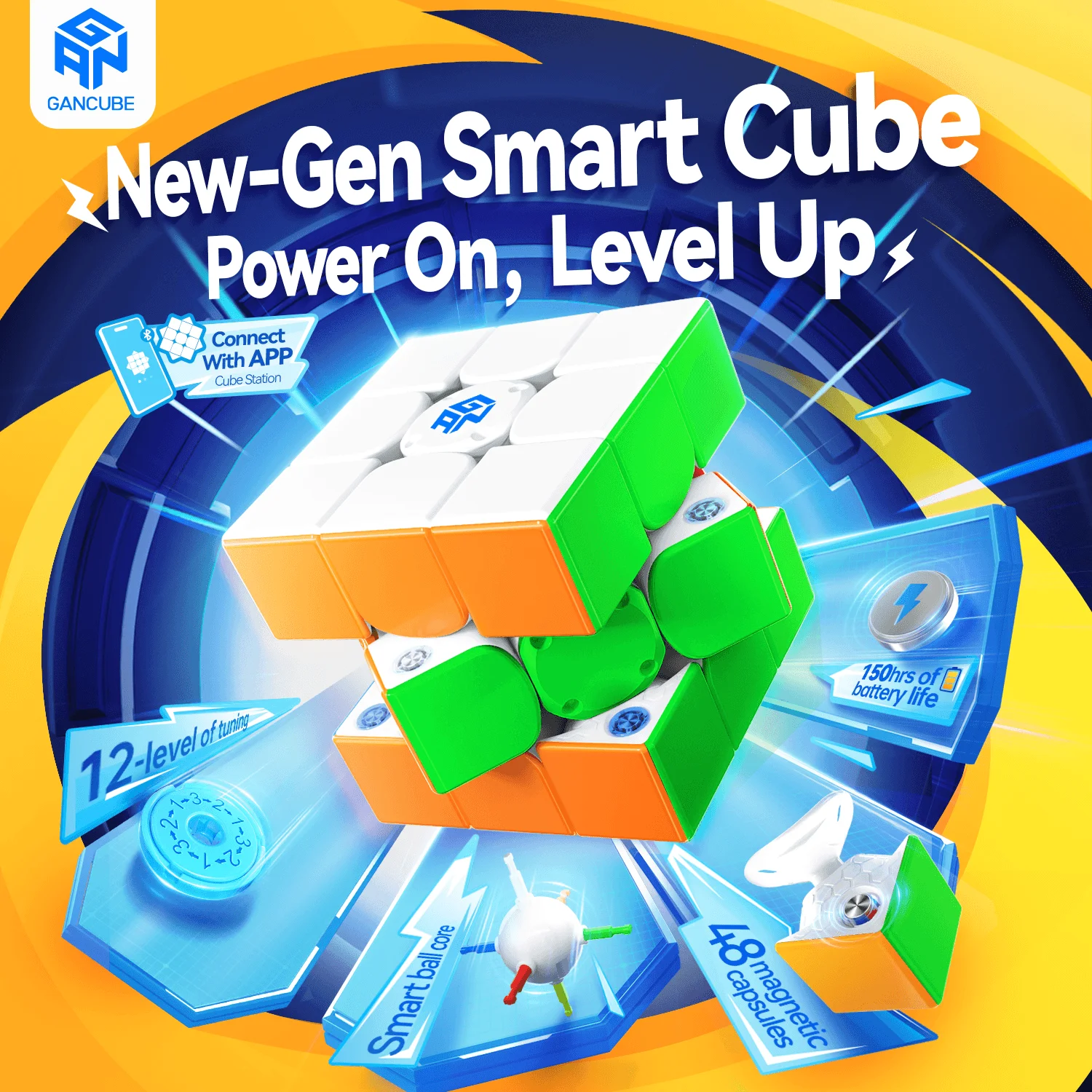 [ECube] GAN356 iCarry E Updated 3x3x3 Smart Magnetic Cube GAN 356 iCarry Toys Speed Puzzle Educational Toys stickerless