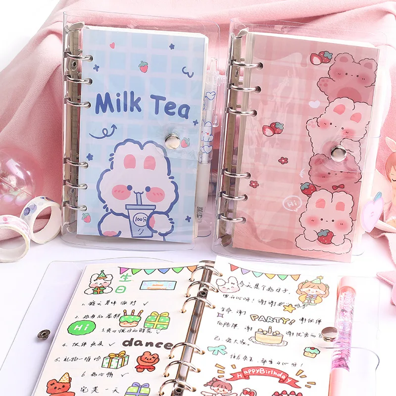 A6 Loose Leaf Binder Notebook Inner Core Cover With 40 Sheet Grid Page Note Book Journal Planner Office Stationery Supplies