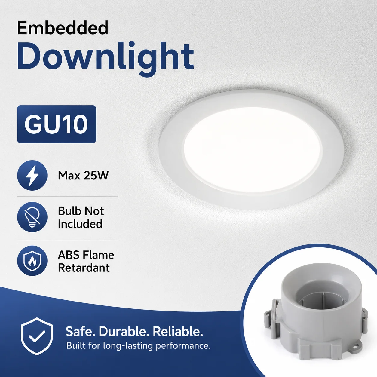 Downlight Recessed GU10 Ceiling Light AC 110V 220V Replaceable Bulbs Spotlights Indoor Decorative Ceiling Lamp for Home Corridor