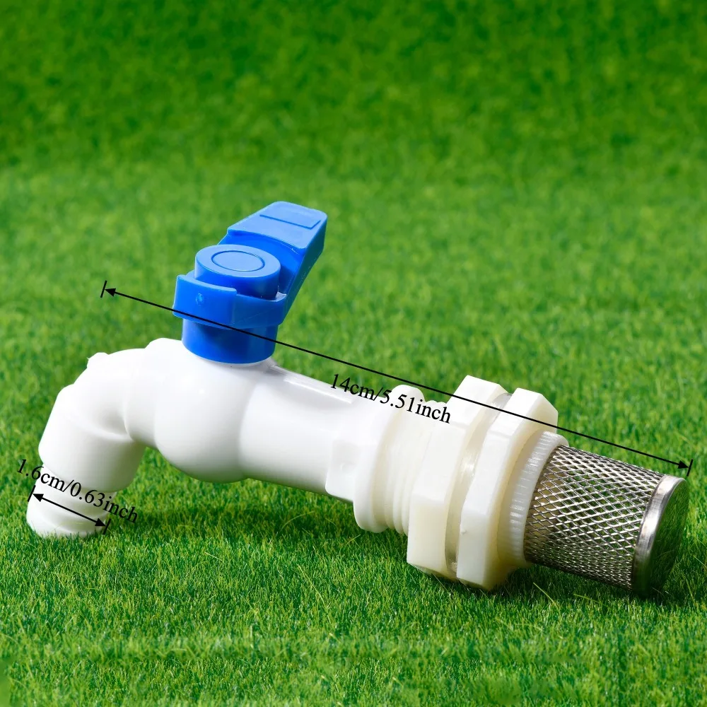 

1/2 "комплект крана для резервуара для воды из ПВХ, быстроразъемное соединение с фильтром из нержавеющей стали, переборка для дождевой бочки, аквариума