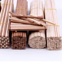 New Round Square Nan Flat Bamboo Sticks Wooden Bar Craft Handcraft Making Building Model Airplane DIY Handmade Art Supplies