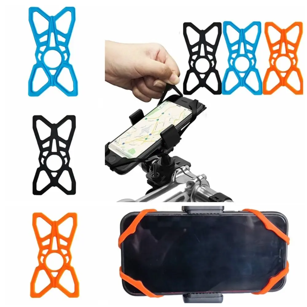 Elastic Mobile Phone Holder Mobile Phone Fasten Rubber Band Fix Belt Protective Mesh Silicone 3 Colors Mobile Phone Mount Cradle