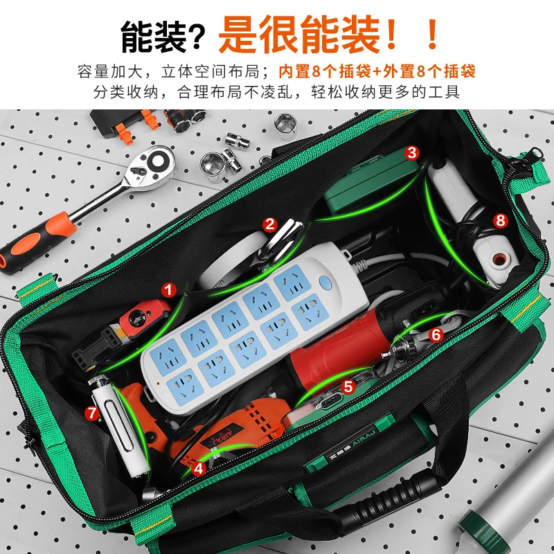 Large Capacity Tool Bag Waterproof Hand Multi Pocket Multi Function Electricien Tool Bag Case Sac A Outils Tools Storage
