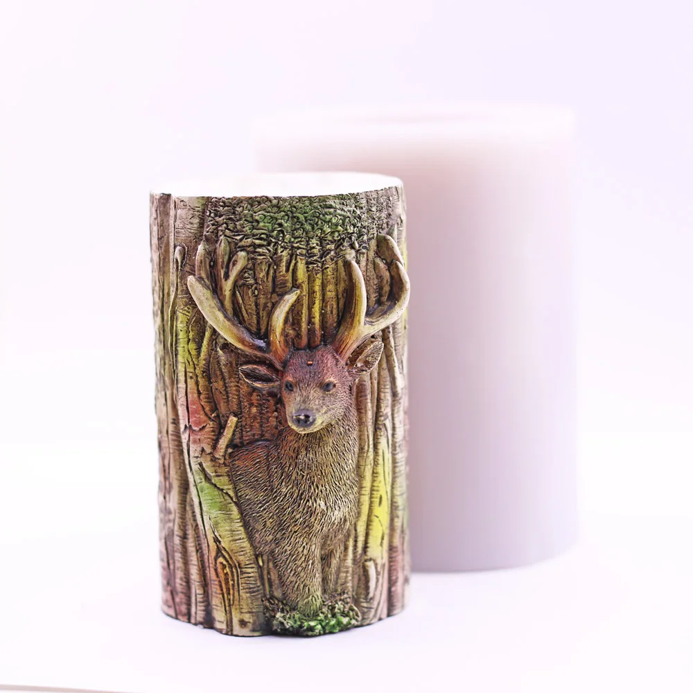 Milu Deer Silicone Candle Mold Forest Animal Kitchen Baking Chocolate Candy Mould DIY Craft Resin Soap Plaster Wax Pillar