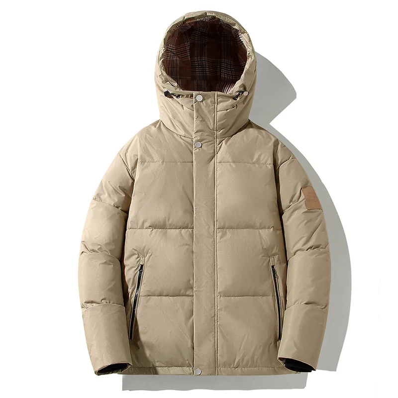 

Утепленная белая пуховая куртка с капюшоном в уличном стиле для мужчин, повседневная, осенне-зимняя, новинка, теплая, для пар
