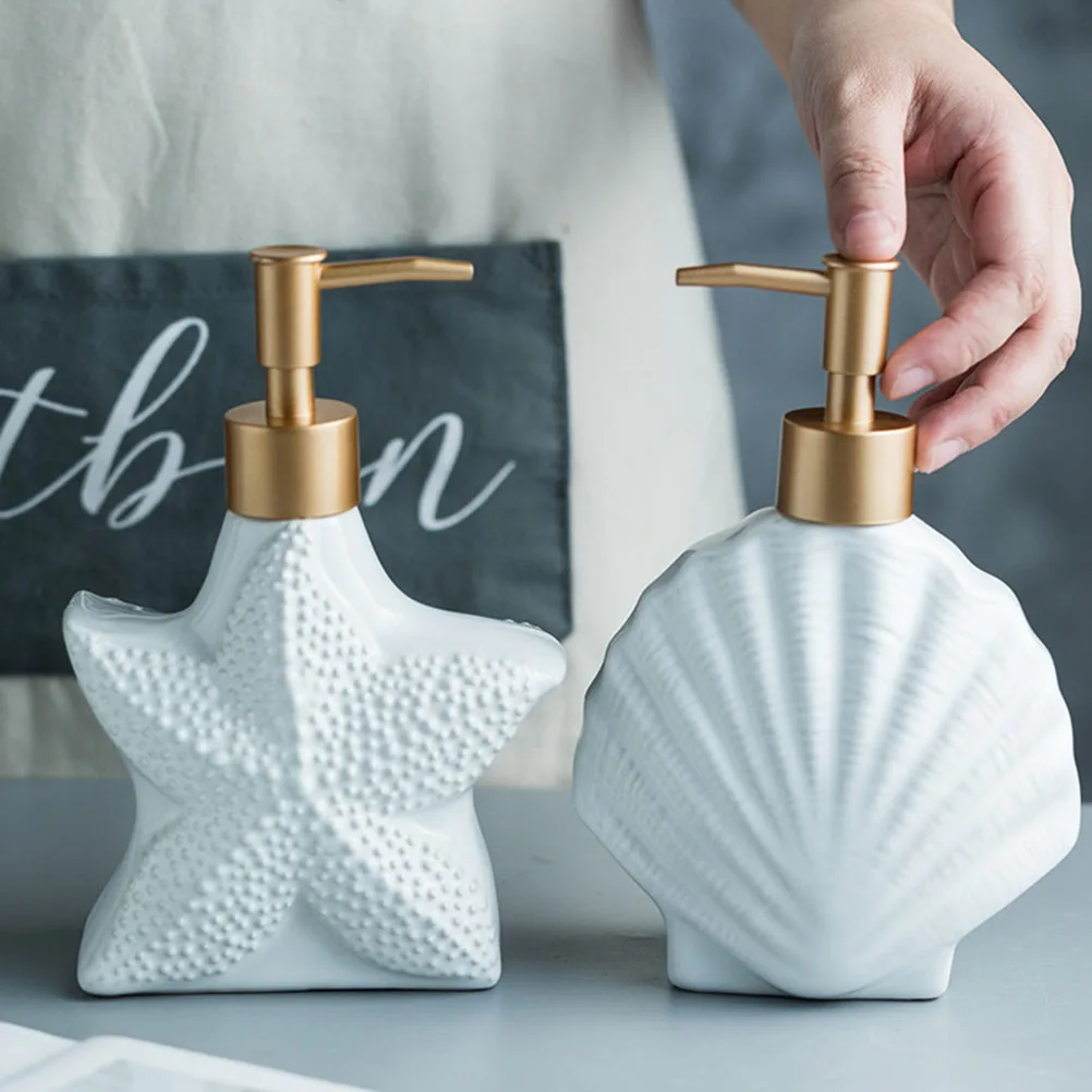 

1Pcs Ceramic Pump Bottle 330ml Refillable Shower Gel Lotion Dispenser Travel Waterproof Shampoo Bottle Lotion Dispenser